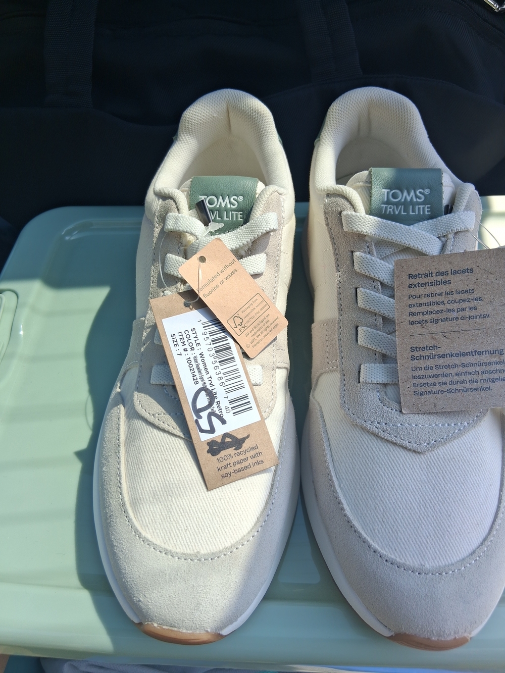 TOMS Trvl Lite Off-White & Beige Women's Sneakers - Picture 2 of 4